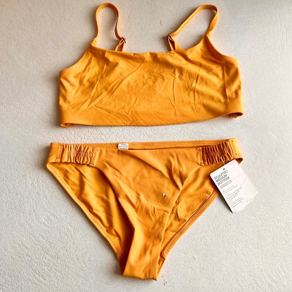NWT Athleta Sculpted Ruched side Bikini Swimsuit Set XS Top M Bottoms